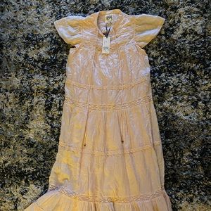 NWT Free People citrus Pink MIDI dress perfect for Easter S